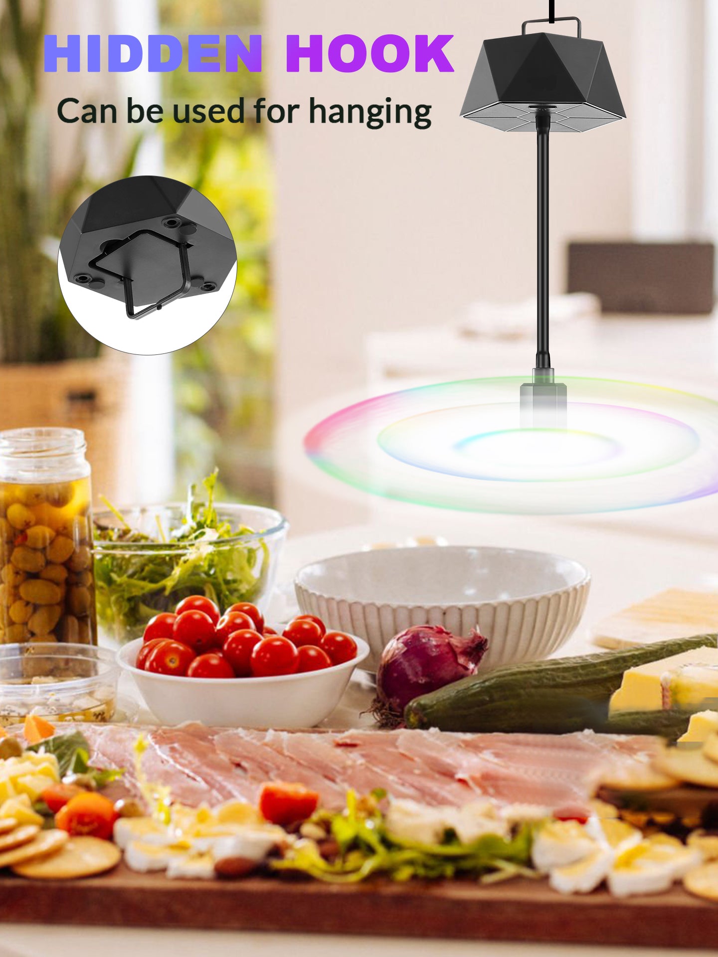 Fly Fans for Tables, Repellent Fans Keep Flies Away, Fly Spinner Table Top with Holographic Blades, Flies Deterrent for Picnic, Party, BBQ (Black, 4 Pack)