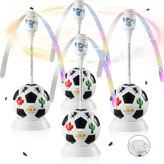 Soccer Theme Fly Fans for Tables, Portable Food Fans to Keep Flies Away, Outdoor Bug Fan Fly Deterrent for Picnic, BBQ, Patio, World Cup Party Supplies, Battery Operated Fly Repellent Fan 4 Packs