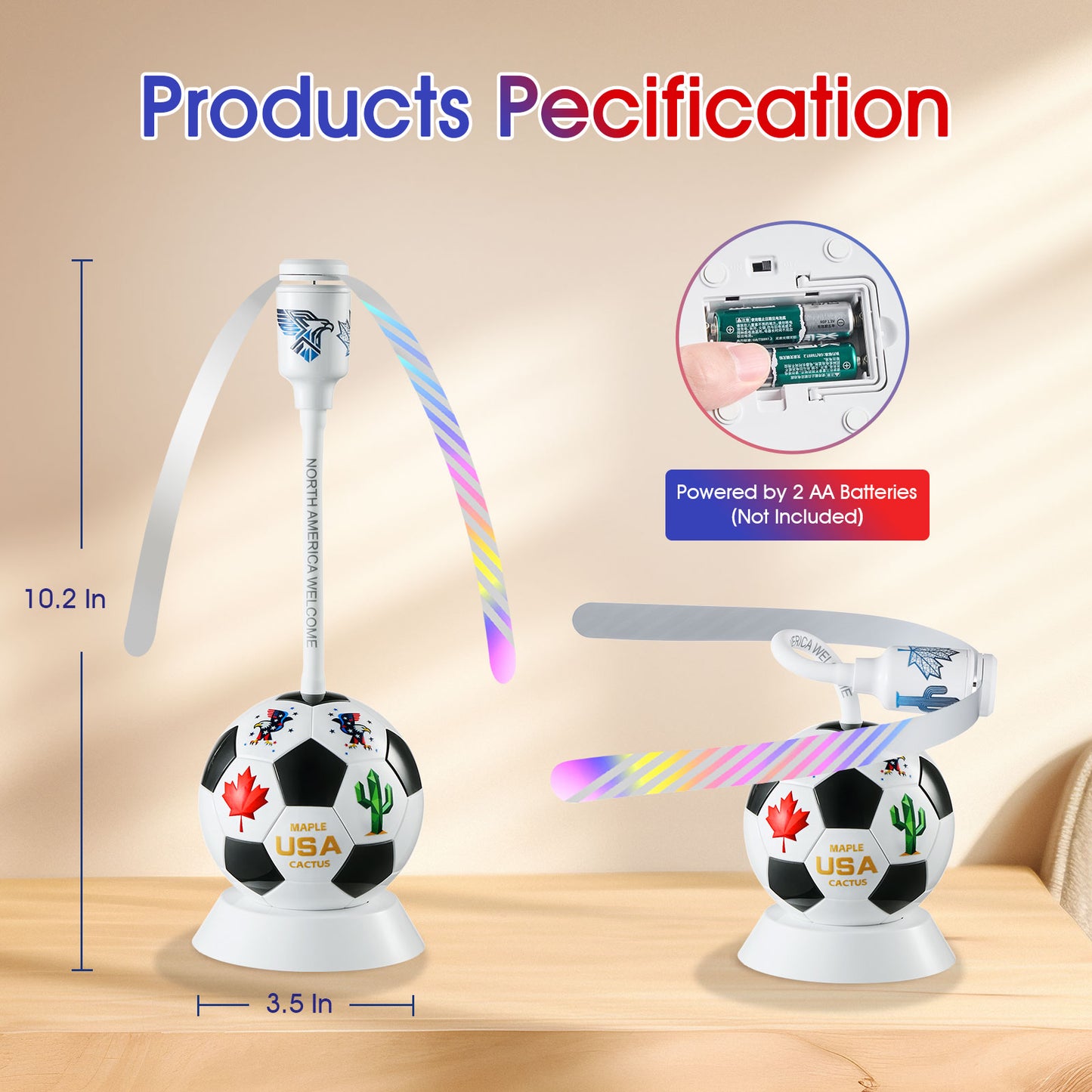 Soccer Theme Fly Fans for Tables, Portable Food Fans to Keep Flies Away, Outdoor Bug Fan Fly Deterrent for Picnic, BBQ, Patio, World Cup Party Supplies, Battery Operated Fly Repellent Fan 4 Packs