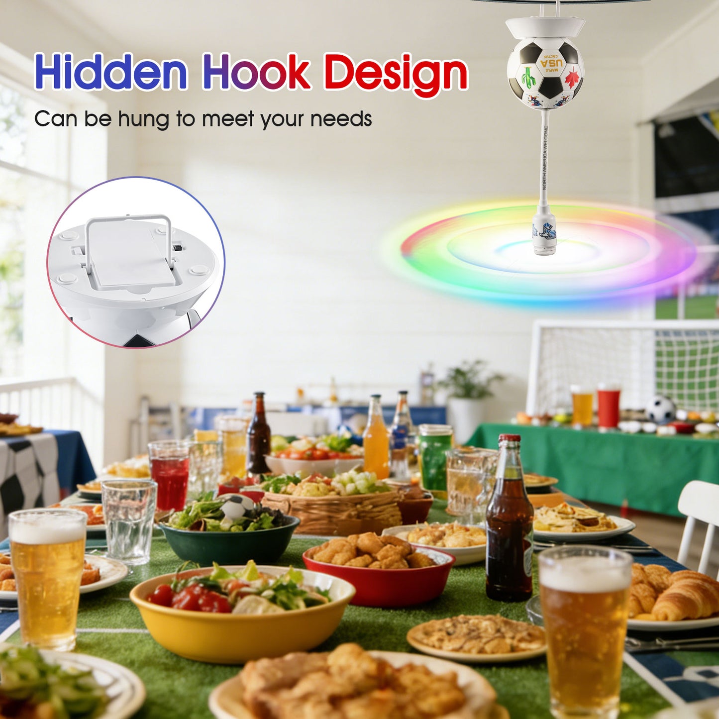 Soccer Theme Fly Fans for Tables, Portable Food Fans to Keep Flies Away, Outdoor Bug Fan Fly Deterrent for Picnic, BBQ, Patio, World Cup Party Supplies, Battery Operated Fly Repellent Fan 4 Packs